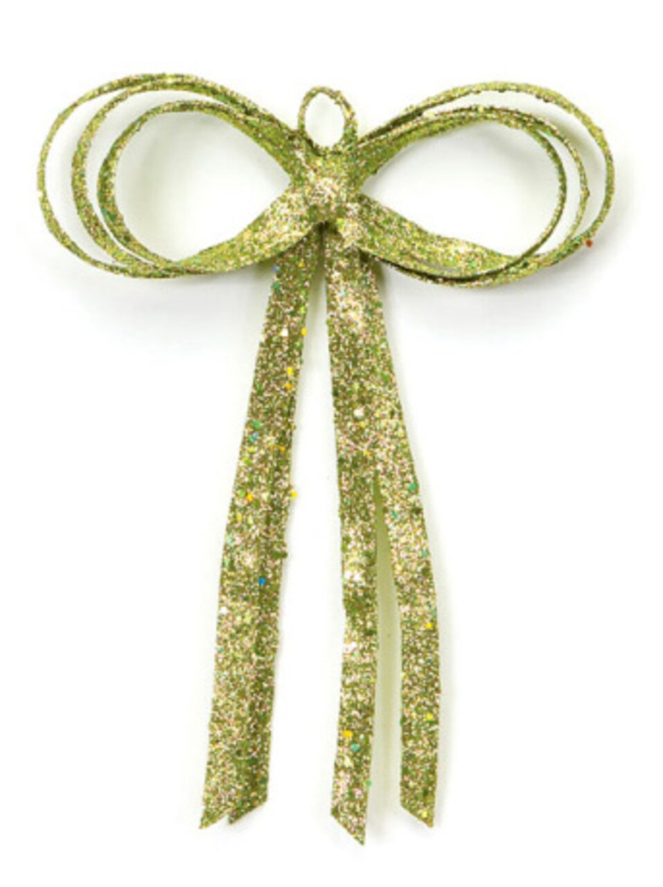 Melrose Glitter Drenched Christmas Bow Decoration - 16" - Gold and Green